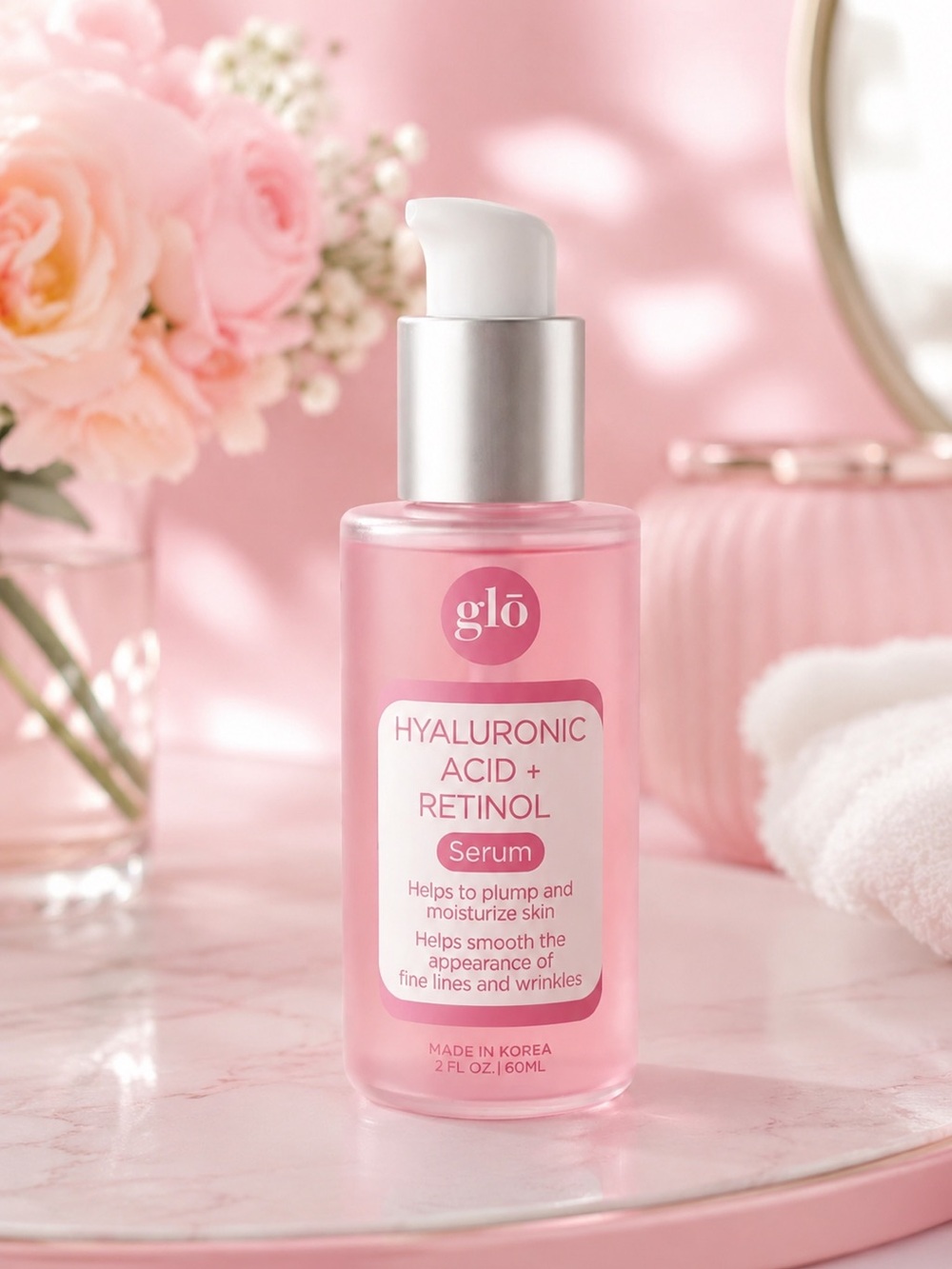 GLO Pink Hyaluronic Acid + Retinol Serum 2 fl oz / 60ml 🌸